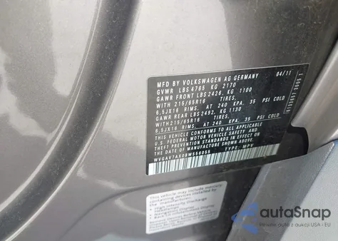 2011 Volkswagen Tiguan S from USA, damaged, VIN WVGAV7AX0BW556055